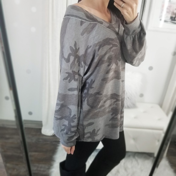 Last1️⃣Brigade Charcoal Camo Top Raw Edge Detail - Picture 7 of 9